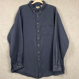 LL Bean Mens 100% Cotton Collared Button Down XXL TALL OMX98 Outdoor Soft Camp